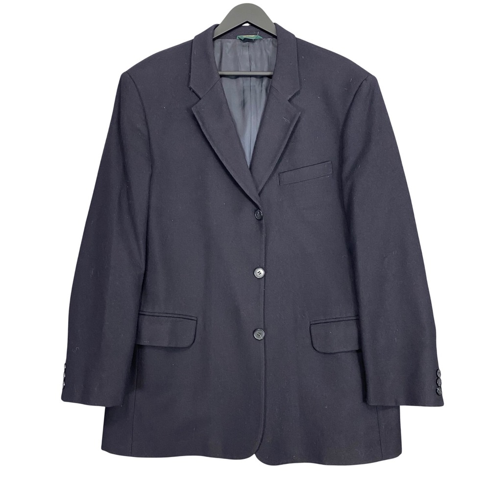 Vintage J.Crew Oarsman‎ Cashmere Blazer Sport Coat Mens 42R Black 90s Academia